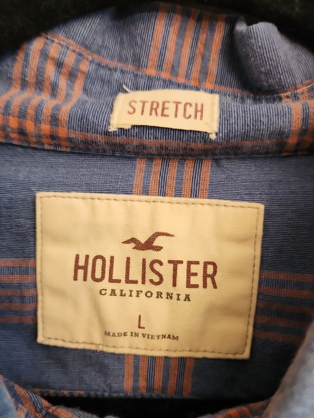 Hollister Blue & Orange Plaid Button-Down Shirt - Picture 3 of 11